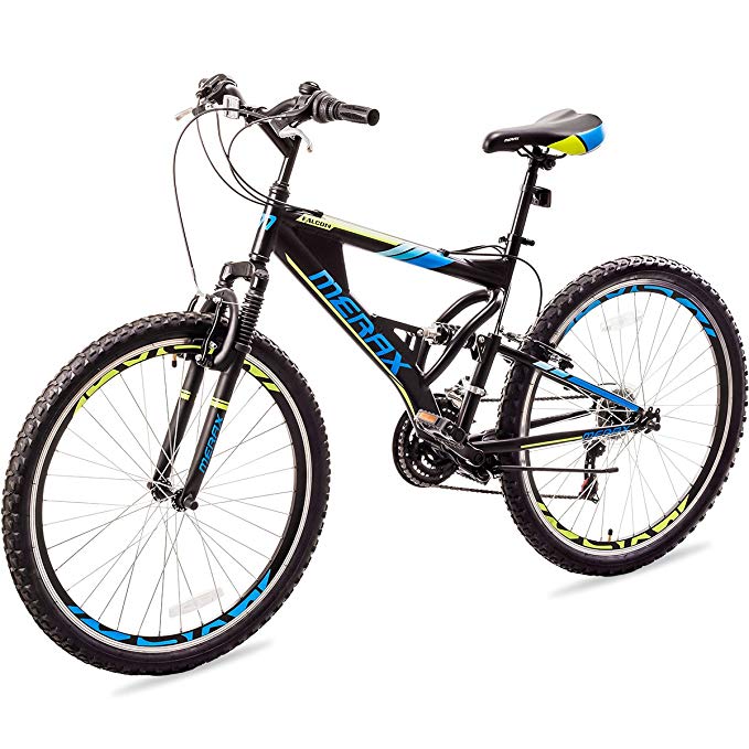 Merax Falcon Full Suspension Mountain Bike Aluminum Frame 21-Speed 26-inch Bicycle