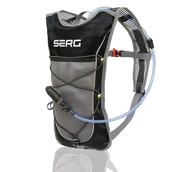 SERG Hydration Pack, Camel Pack - Hydration Water Backpack, 2L TPU Leak Proof Water Bladder, Reflective,Small Light Weight, BPA FREE, For Women Men Kids. Prefect Gear for Running Hiking Cycling.