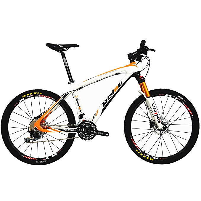 BEIOU Carbon Fiber Mountain Bike Hardtail MTB SHIMANO M610 DEORE 30 Speed Ultralight 10.8 kg RT 26 Professional External Cable Routing Toray T800 CB005