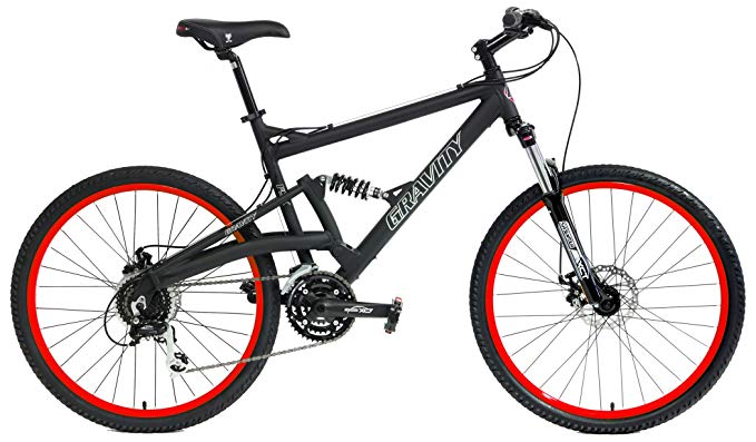 2018 Gravity FSX 2.0 Dual Full Suspension Mountain Bike Shimano Acera Suntour