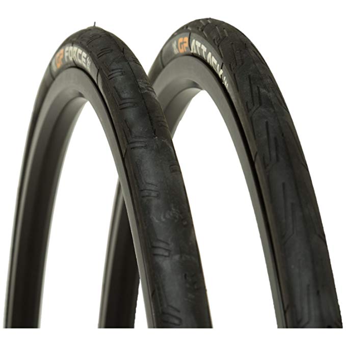 Continental Grand Prix Attack/Force Combo Pack 700x22(Ft)/24 (Rr) Black Chili Rubber w/Folding Beads