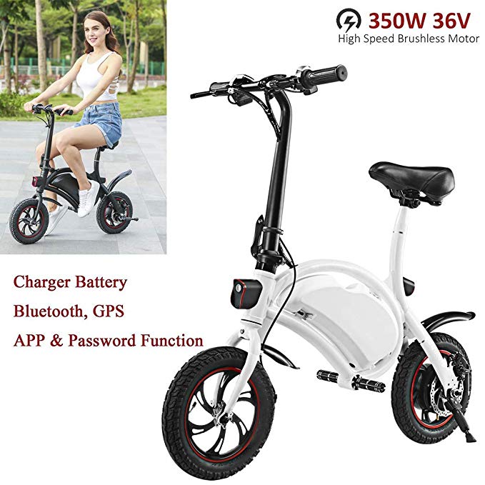 Miageek Folding Aluminum Electric Bike with 36V Removable Lithium-Ion Battery Lightweight E-Bike with 250W/350W Powerful Motor and Fast Battery Charger