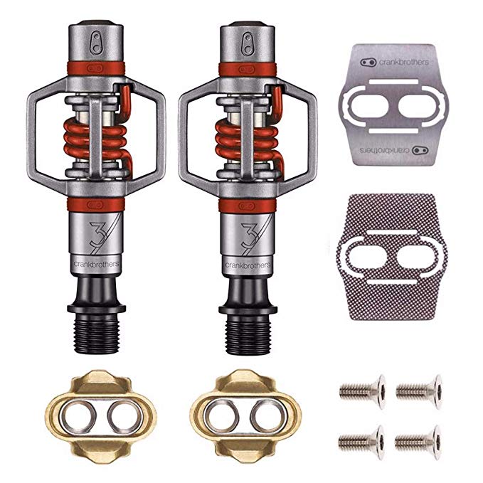 Crankbrothers Eggbeater 3 Pedals (Black) with Premium Cleats and Bike Shoe Shields Set