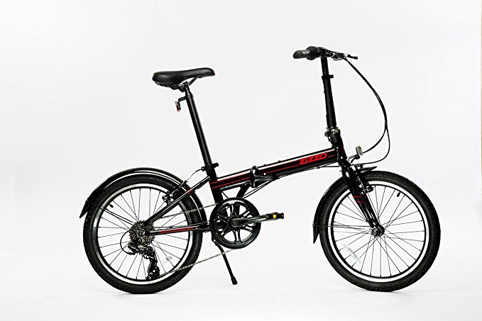 EuroMini ZiZZO Via 26lb Folding Bike-Lightweight Aluminum Frame Genuine Shimano 7-Speed 20