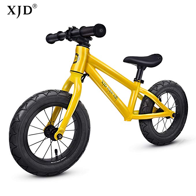 XJD 12 Kids Balance Bike No Pedal Walking Bicycle Lightweight Aluminum Frame Adjustable Seat Air Tires for Boys or Girls Ages 2 to 6 Years Old