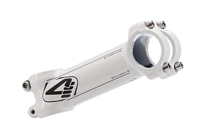 4ZA Stratos Alloy Stainless Steel Stem, White/Black, Length 80mm/±6-Degree 31/8mm Clamp Diameter