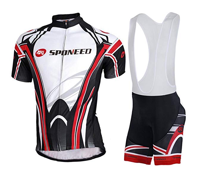 sponeed Men's Bicycle Jersey Polyester Moisture Wicking Cycling Short Bibs Wear