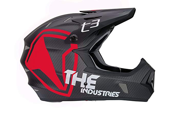 THE Industries Adult T3 Carbon Shield BMX and Mountain Bike Helmet