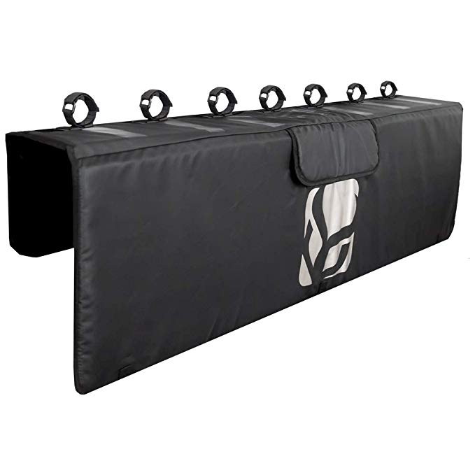 Demon Tailgate Pad for Mountain Bikes with Tool Pocket for Mechanic Tools/Tailgate Cover with Secure Bike Frame Straps