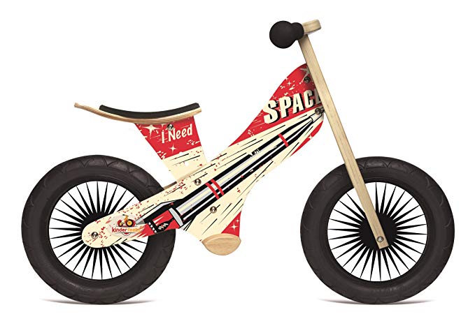 Kinderfeets Retro - Wooden balance bike with foot pegs, adjustable seat and EVA airless tires.